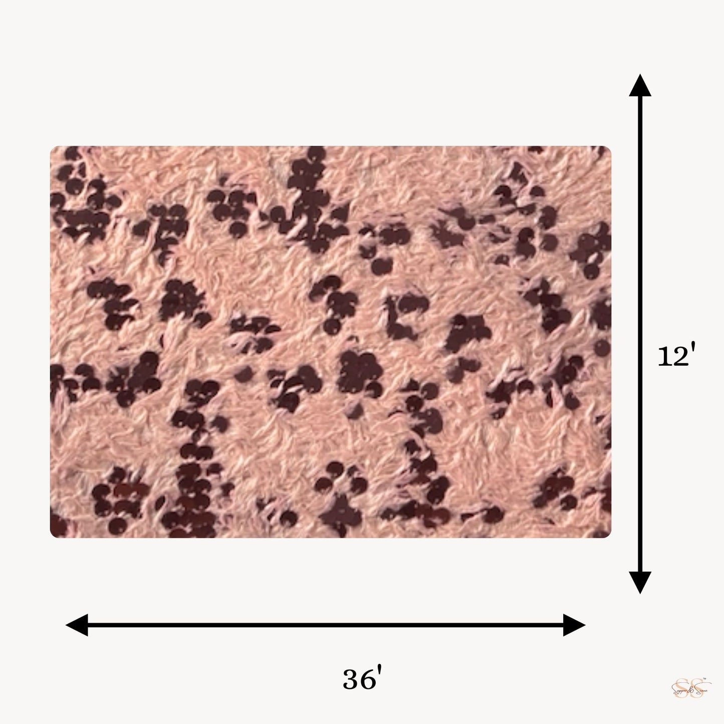 Pink 12x36 table runner