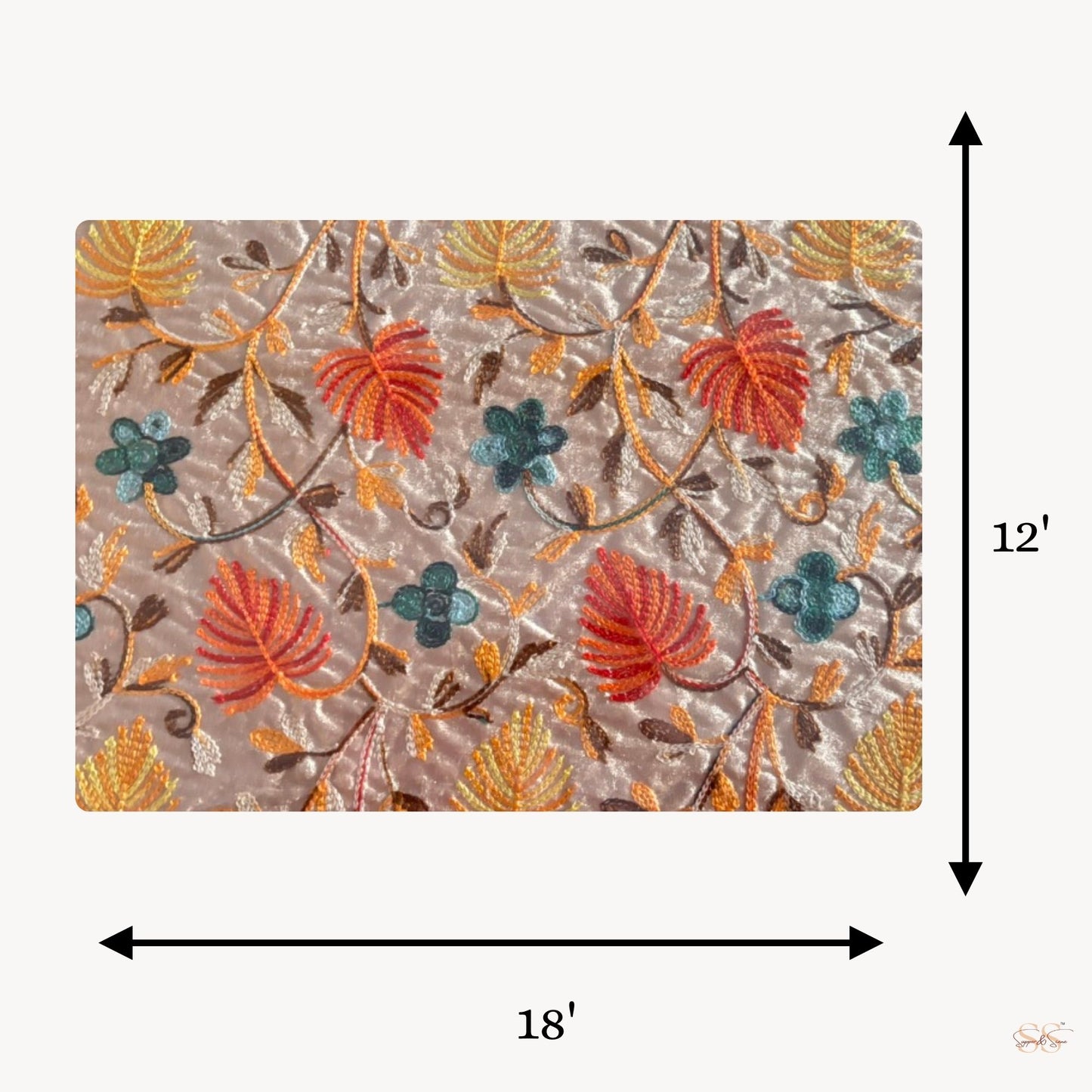 embroidery table mat set of 6 - 12x18