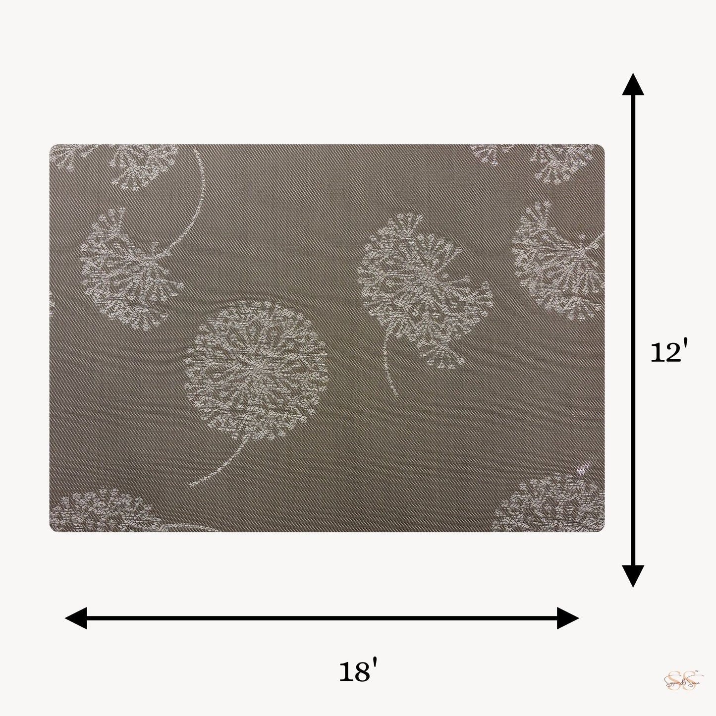 amber printed wire table mat set of 6 - 18x12