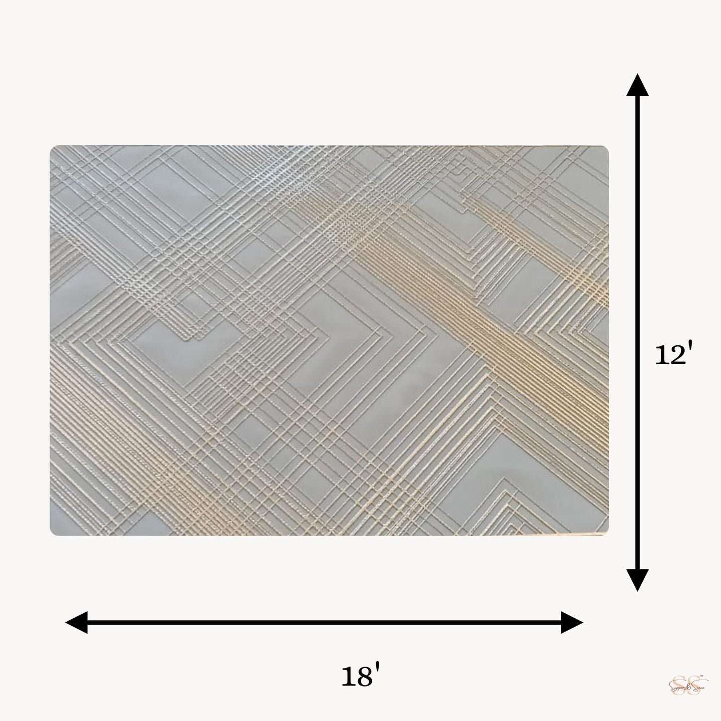 gold white plastic table mat set of 6-12x18