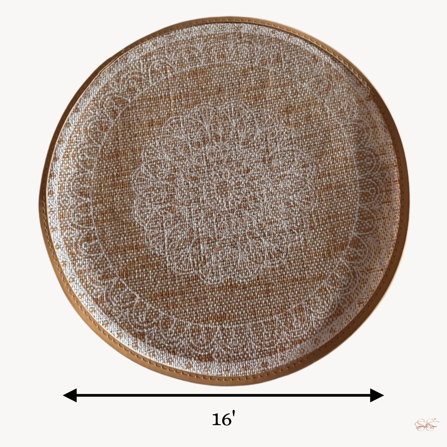16 inch white jute table mat