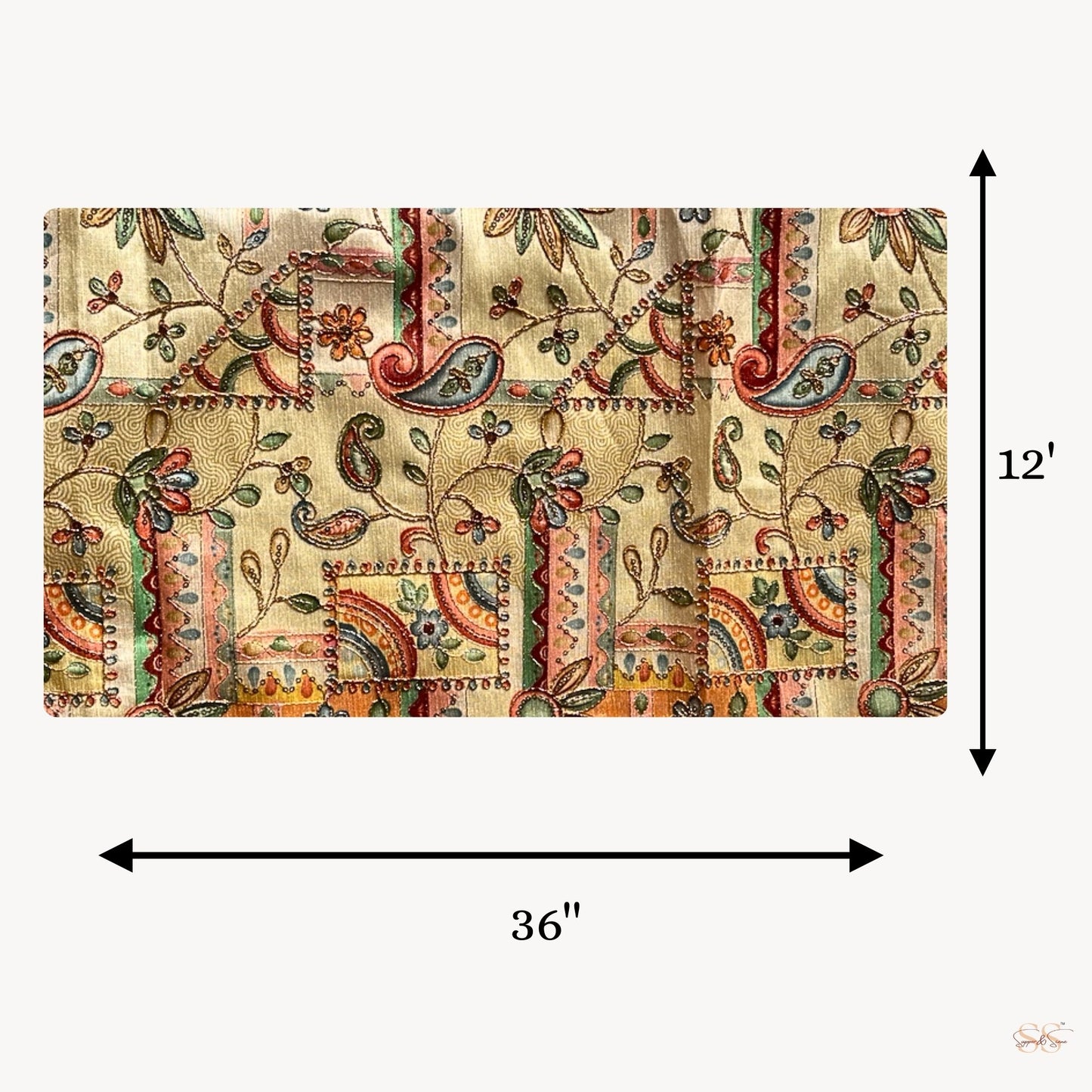 Green short table runner 12x36