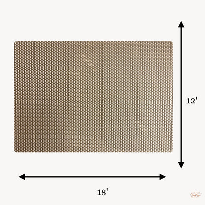 Light beige basket weave table mat 12x18 inch rectangular dining placemat