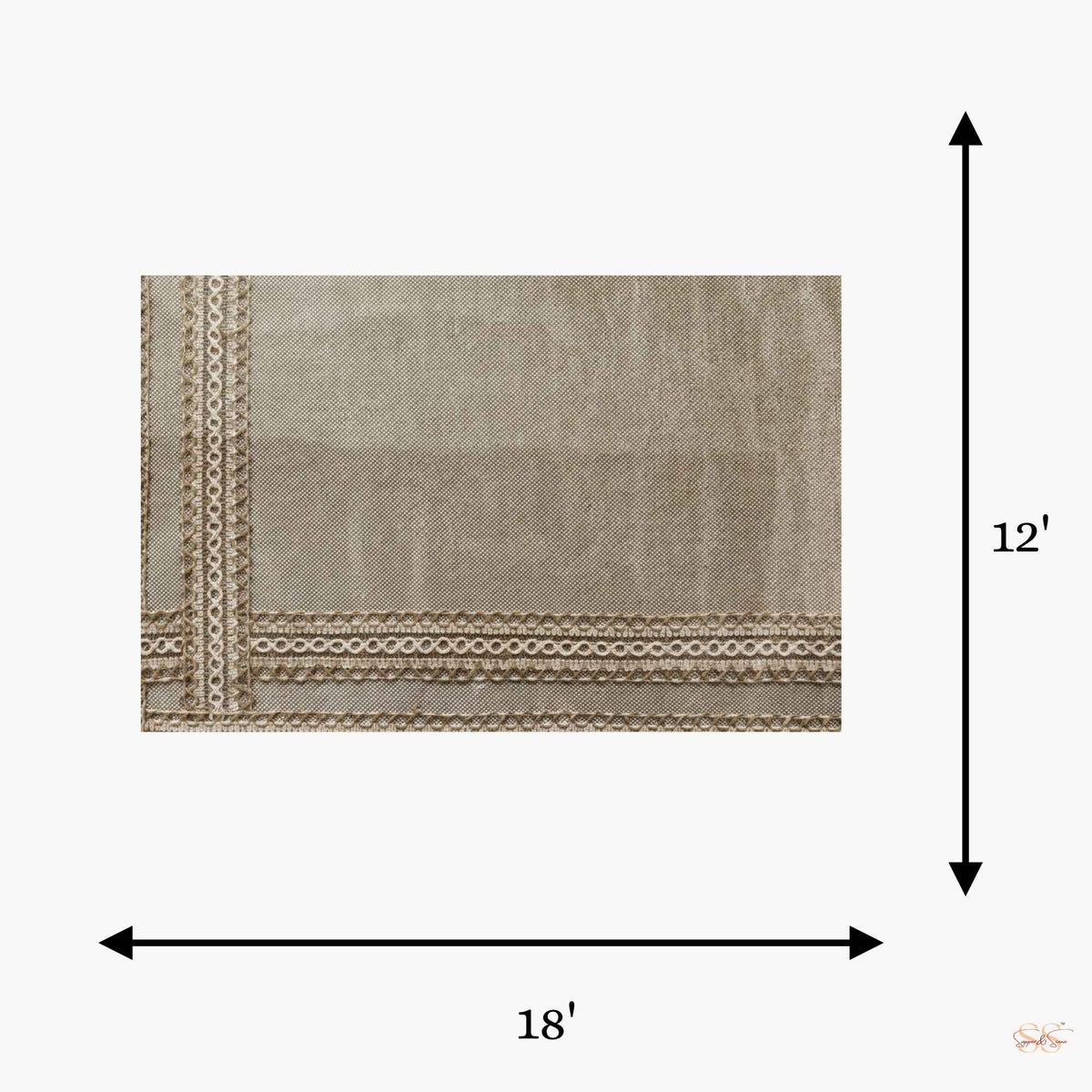 Jute laminated placemat measuring 18 x 12 inches, available as a set of 6, by Supper & Scene.