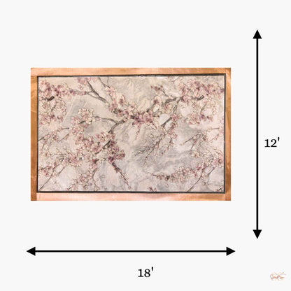 Pink floral laminated placemat measuring 12 x18  inches, available as a set of 6, by Supper & Scene.