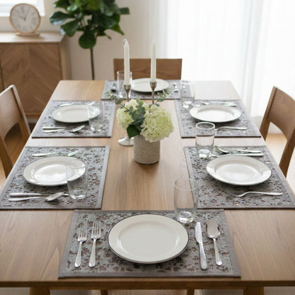 grey fur table mat set of 6