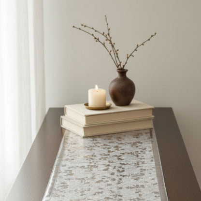 Grey short table runner 