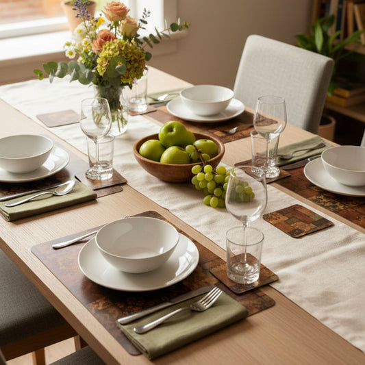 plastic table mat and coaster set of 6