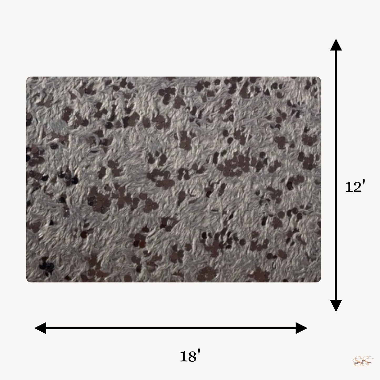 grey fur table mat set of 6-12x8