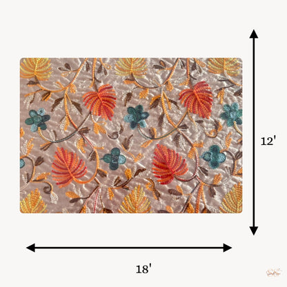 embroidery table mat set of 6 - 12x18 
