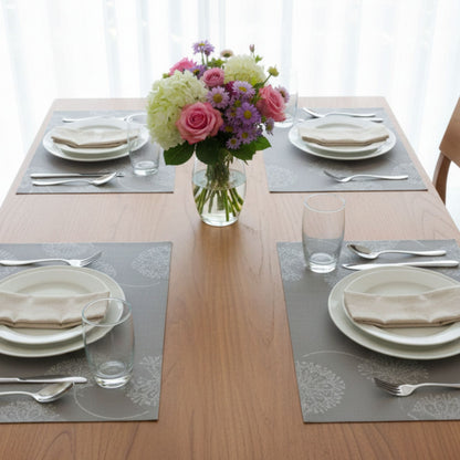 grey printed wire table mat set of 6