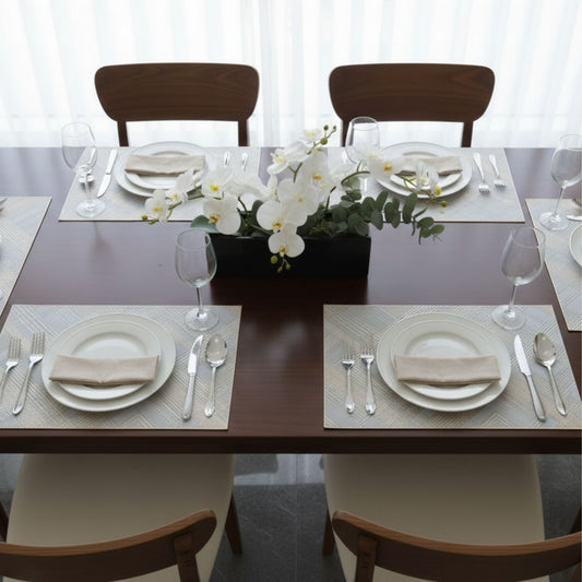 gold white plastic table mat set of 6