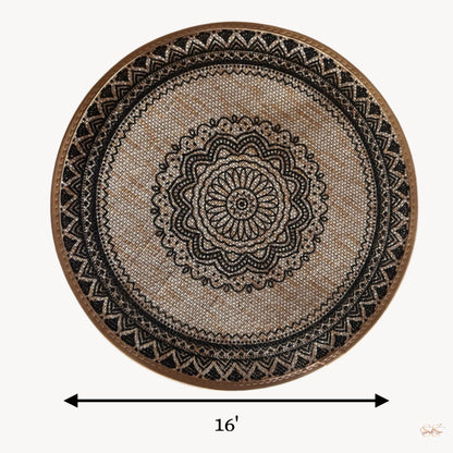 16 inch black jute table mat
