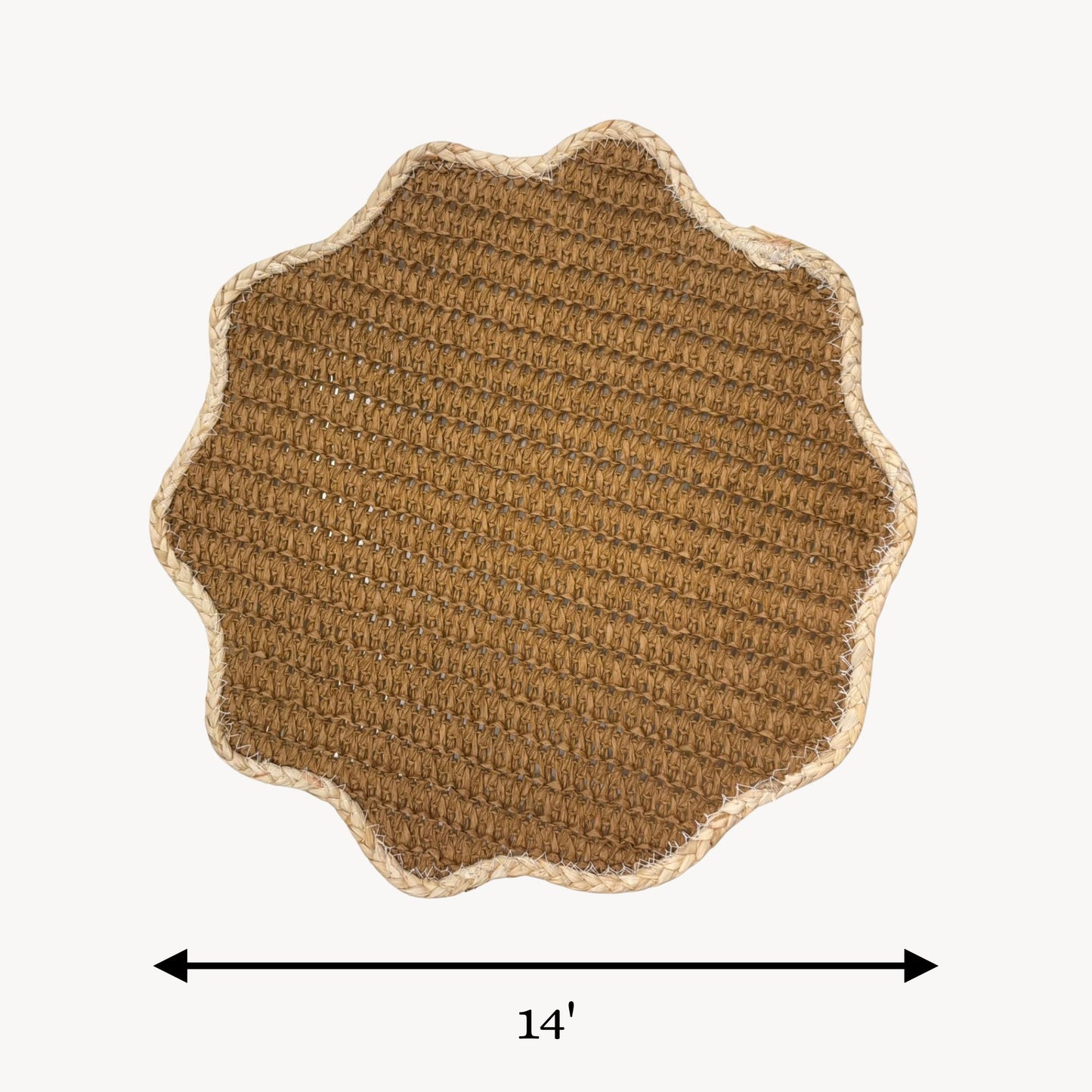 Round brown jute side mat 14 inch woven placemat natural fibre table mat