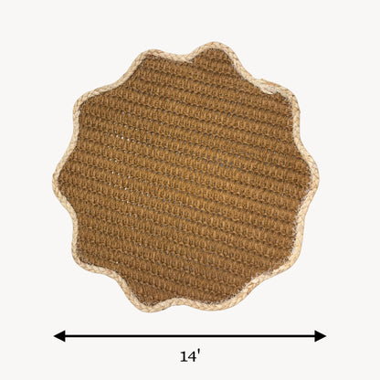 Round brown jute side mat 14 inch woven placemat natural fibre table mat