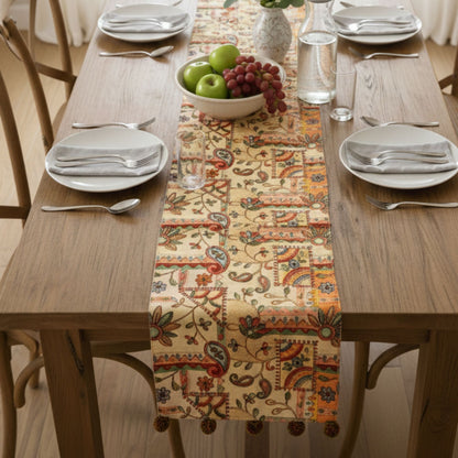 Green short table runner
