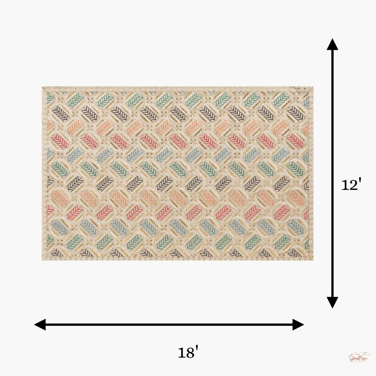 White laminated table mat measuring 12x18 inches, available as a set of 6, by Supper & Scene.