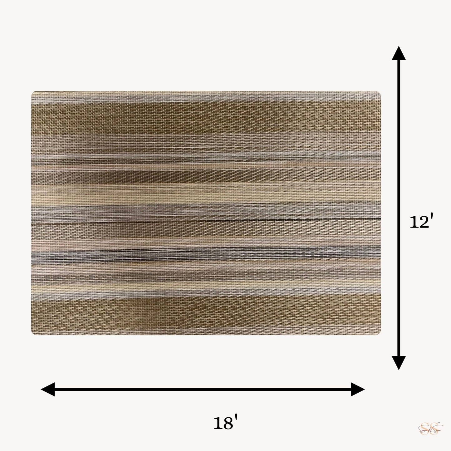 Wire mesh light multicolour table mat 12x18 inch rectangular dining placemat set of 6