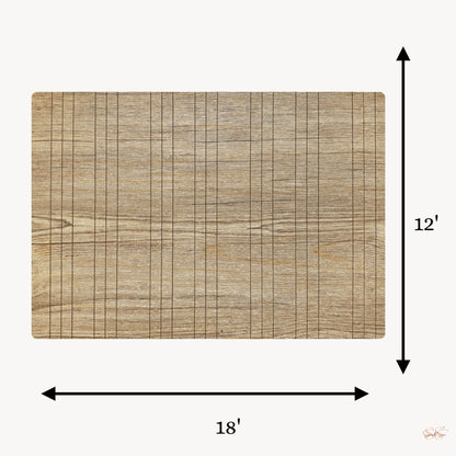 Natural wooden rectangular table mat dimensions 18 x 12 inch by Supper & Scene.